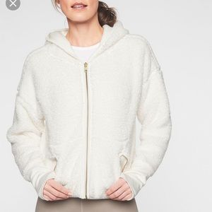 BRAND NEW White Sherpa Jacket Athleta (Reversible)